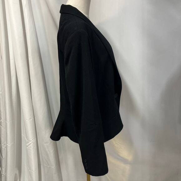 Vintage 80's Evan Picone Worsted Wool Black SIngle Button Blazer Womens 10/12 - Picture 7 of 15